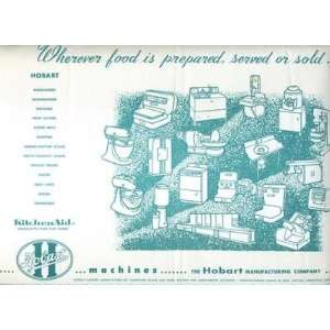    Hobart & Kitchen Aid Products Placemat 1960s 