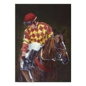  Adjusting the Irons horse & Jockey Equestrian Notecards 
