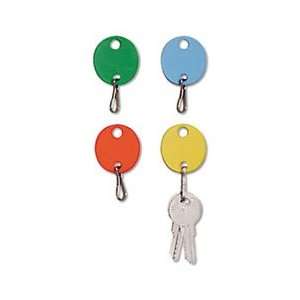  Oval Snap Hook Key Tags, Plastic, 1 1/2 x 1 1/2, Assorted 