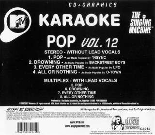MTV Pop Vol. 12   Karaoke CD   The Singing Machine 047237831229  