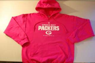 Green Bay Packers Hot Pink Hooded Sweatshirt NEW  