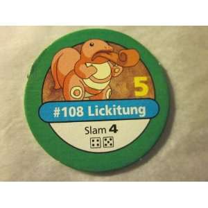 Pokemon Master Trainer 1999 Pokemon Chip Green #108 Lickitung 5 Slam 5