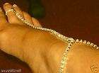 PAIR OF Dancer Rhinestone THONG Barefoot ANKLETS
