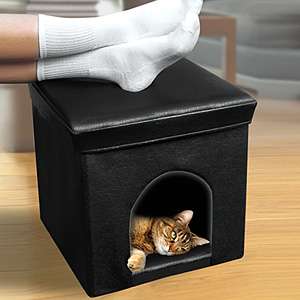 Pet Cat or Small Dog House Ottoman Fold Flat Foot Stool  