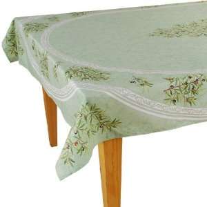   Olive Baux Green Cotton Tablecloths 63 x 98 Rectangle