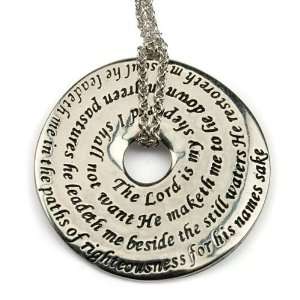  XXIII Psalm 23 Pendant Necklace   On Sterling Silver Chain 