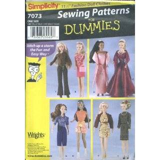 Simplicity 7073 Sewing for Dummies Doll Clothes Pattern Pamphlet by 