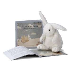  White Rabbit Soft Toy & Book in a Bag Gift Set Baby