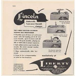  1951 Lincoln Automatic Turn Over Record Changer Print Ad 