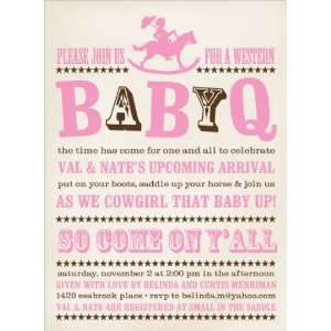 Small in the Saddle Girl Baby Shower Invitations 
