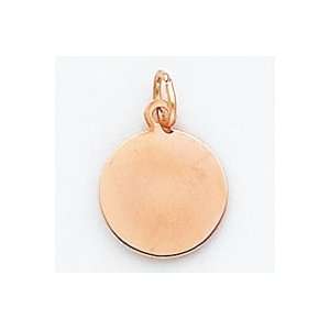  14k Rose Gold Plain Round Disc Charm   JewelryWeb Jewelry