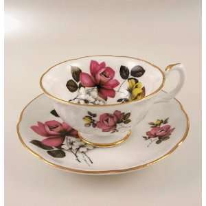  Royal Grafton China Rose Floral Tea Cup & Saucer Kitchen 