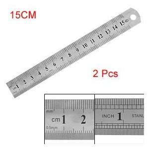   15cm 6 Inches Metric Measurement Straight Ruler 2 Pcs