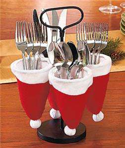 CHRISTMAS HOLIDAY FLATWARE SERVING CADDY FESTIVE DECOR  