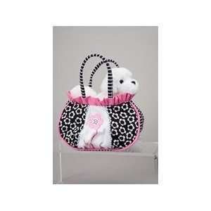  Licorice Sassy Pet Sak Purse With Plush Bichon Frise Dog 