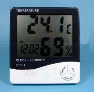 LCD Digital Temperature Humidity Meter Hygrometer Clock  