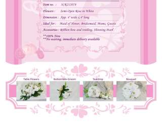 1x Pure White Rose Wrist Corsage Wedding Silk Flower  