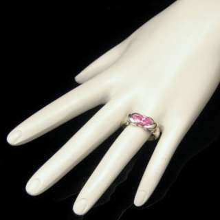 SETA Vintage 925 Sterling Silver Ring Gorgeous Pink Stone Size 6 3/4 