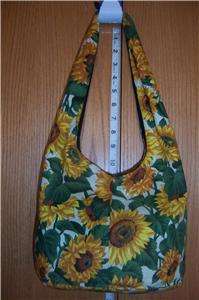 Sunflower Design Fabric Tie Hobo Bag Small Y149  