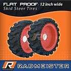   FLAT PROOF solid skid steer 12 inch tires wheels for Bobcat loaders