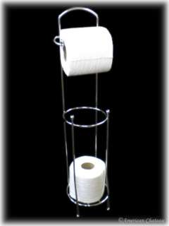 Floor Chrome Toilet Paper Holder Storage & Stand  