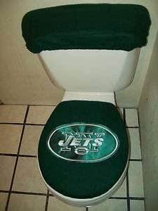 NEW YORK JETS PATCH TOILET SEAT COVER SET  