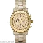 DKNY CLEAR BEIGE ACRYLIC BAND & DIAL CHRONOGRAPH WATCH NY8163 NEW