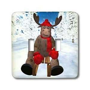 BK Whimsical Reindeer Winter   Sledding Reindeer   Light Switch Covers 