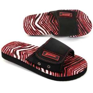  Zubaz Slide Sandals Black/Red Zubaz Supreme Slide Sandals 