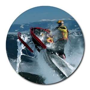  Snowmobiling Sport Round Mouse Pad