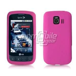 VMG LG Optimus S   Pink Soft Rubber Silicone Gel Skin Case Cover + Car 