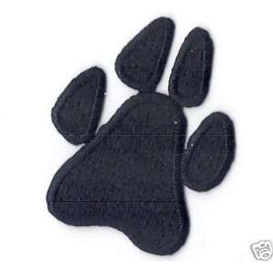  Iron On Embroidered Applique Animals  Lg Black Dog Paw 