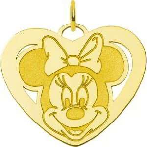   Gold Plated Sterling Silver Disney Minnie Mouse Heart Charm Jewelry