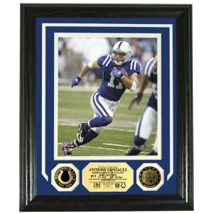  Indianapolis Colts ANTHONY GONZALEZ PHOTOMINT & 24KT GOLD COINS 