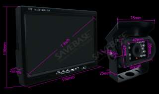 12V 7 LCD Rearview Monitor + Wireless Backup Camera  