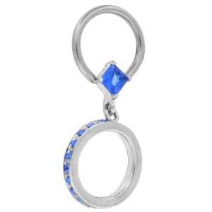 BLUE SAPPHIRE   Tiffany Hoop Dangle Captive Ring   14 Gauge   Each 