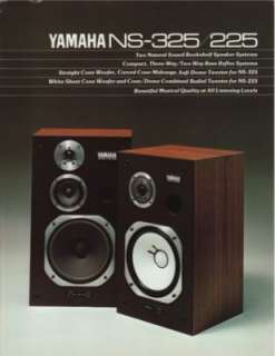 Yamaha NS 325/225 Original Speaker Brochure 1978  