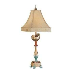  Table Lamp with Seashell Accent   Traditional Beige