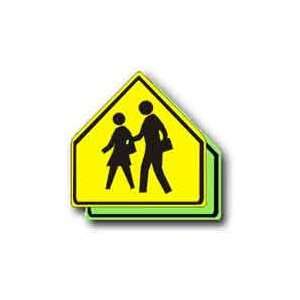  Metal traffic Sign Pentagon School/Pedestrian Zone 