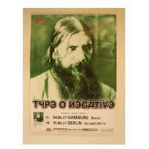  Type O Negative Poster Type O Rasputin Concert Berlin 
