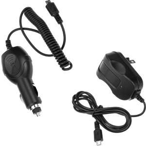 Micro USB Rapid Car Charger + Black Micro USB Home Travel Wall Charger 