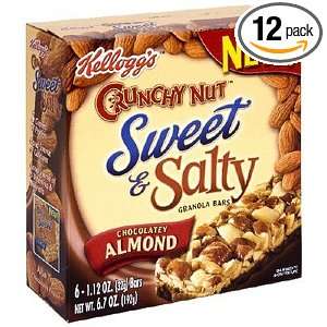 Kelloggs Crunchy Nut Sweet & Salty, Chocolatey Almond Granola Bars, 6 