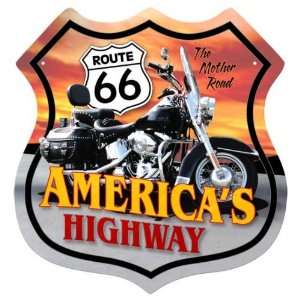  Route 66 Motorcycle Motorcycle Shield Metal Sign   Victory 