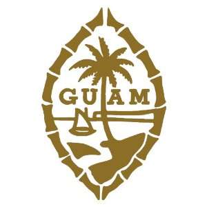   Guam Large 10 Tall GOLD vinyl window decal sticker