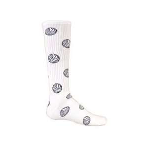 Volleyball Pattern Socks / White