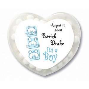Wedding Favors Its a Boy Cute Animal Illustrations Personalized Heart 