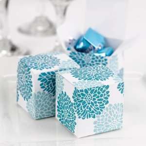  Set of 25 Bloom Teal and White Favor Boxes Toys & Games