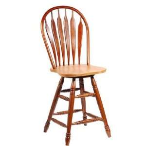   Swivel Windsor Barstool in Cinnamon and Espresso Furniture & Decor