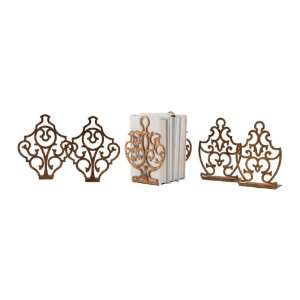   Country Crest, Urn and Shield Wrought Iron Bookends